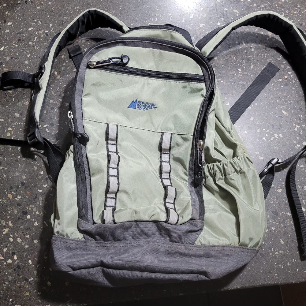 MEC Sage Green and Gray Backpack